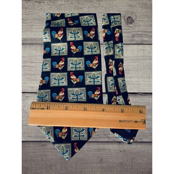 Bob Timberlake Mens Silk Necktie Accessory Navy Blue Office Work Casual Dad Gift - Picture 3 of 8